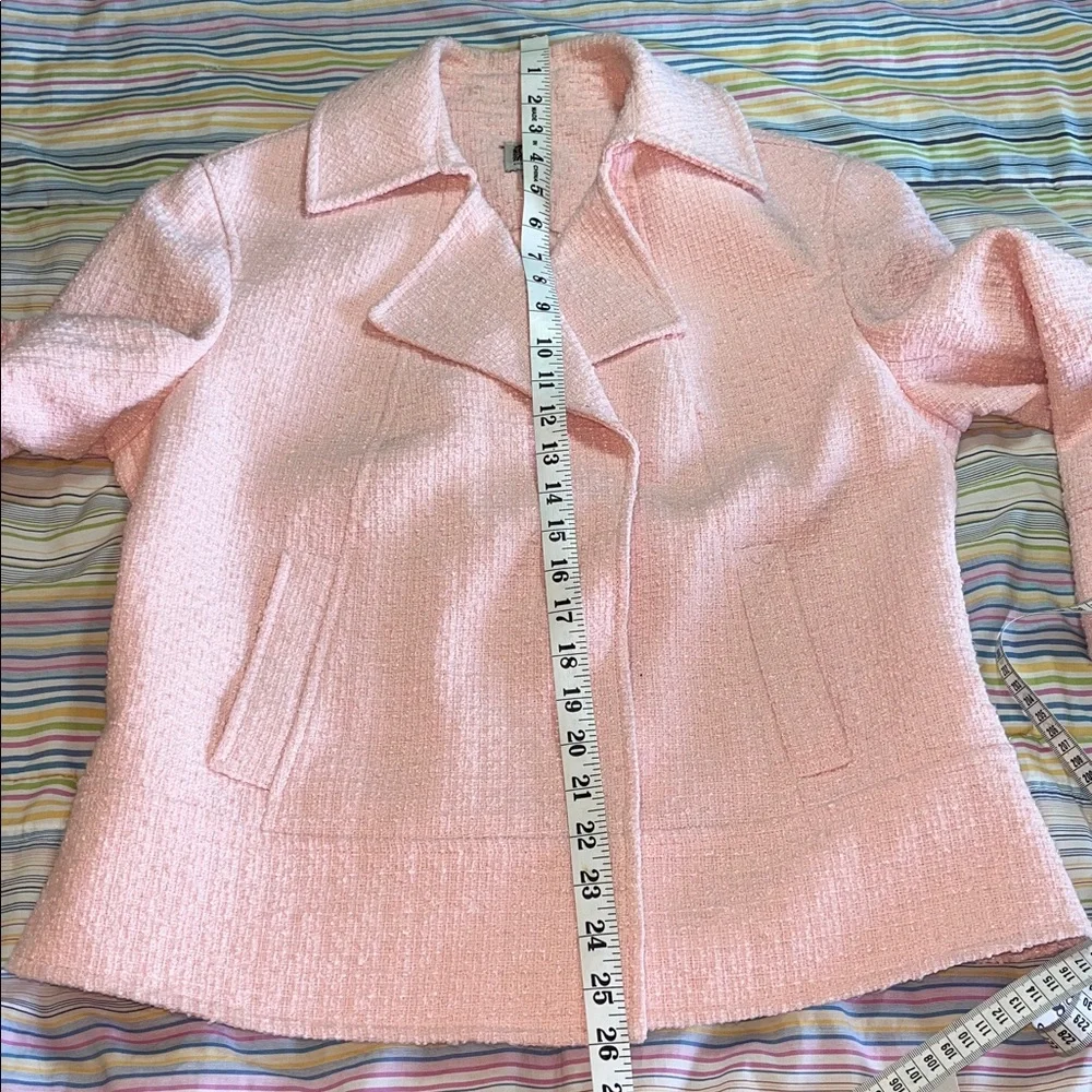 Anne Klein Blush Pink Textured Boucle Topper Blazer M‎ EUC - Picture 11 of 12